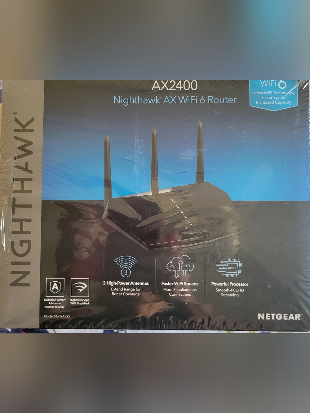 Nighthawk AX WiFi 6 Router AX2400 Model RAX29